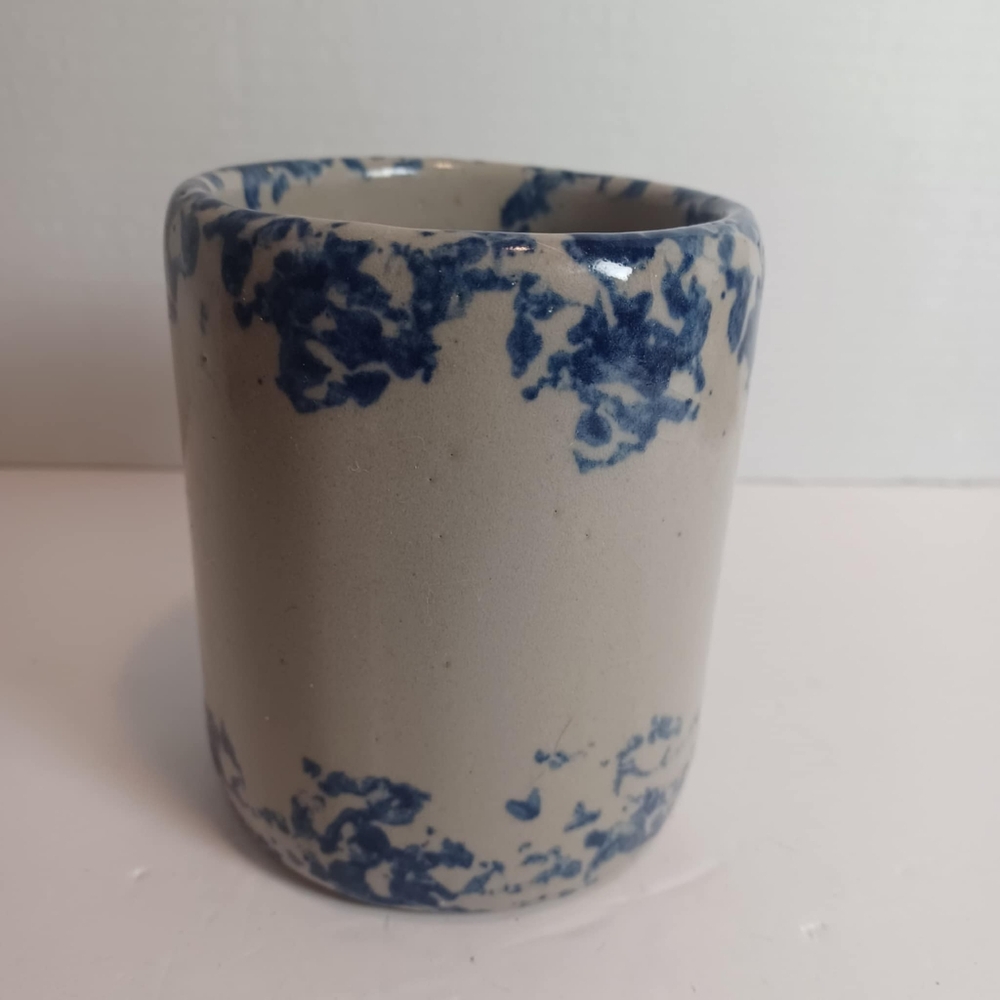 "Heart" My Soldier Ceramic Stoneware Coffee Mug Blue Speckled Handmade Signed - Picture 4 of 6
